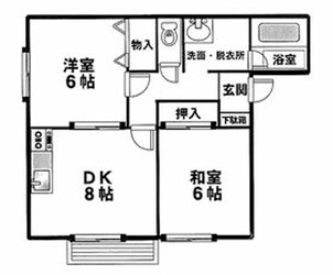 ハイツ宝林B棟の物件間取画像